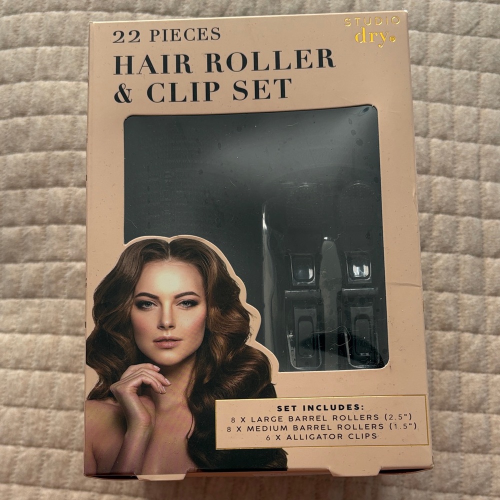 Black Hair Roller & Clip Set